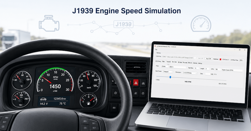 SAE J1939 Engine Speed Simulation (PGN 61444 / SPN 190) with JCOM1939 ...